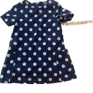 United Colors of BENETTON polka dot navy dress 1year old size- 100% cotton